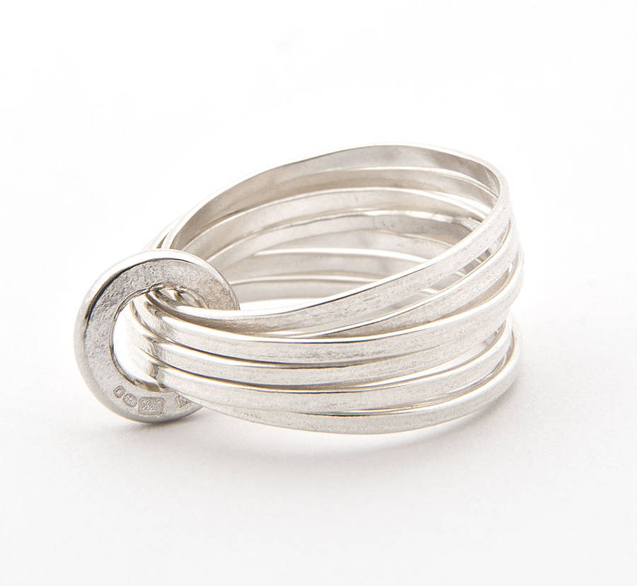 Ripple Multi Ring Silver By Latham & Neve | notonthehighstreet.com