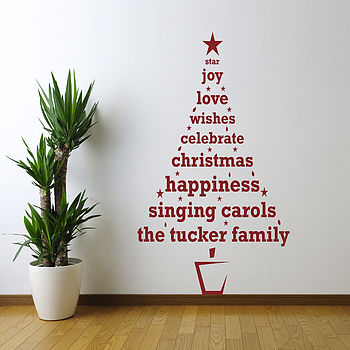Personalised Christmas Tree Wall Sticker, 5 of 6