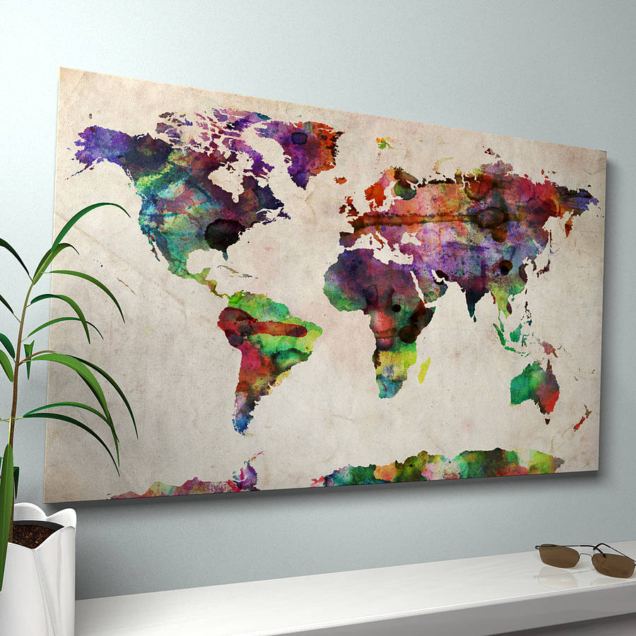 Watercolour Map Of The World Art Print By artPause | notonthehighstreet.com