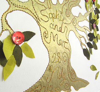 Personalised Wedding Tree Embroidered Artwork, 2 of 5