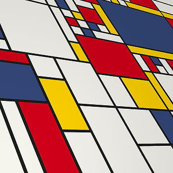 Mondrian Inspired World Map Art Print, 3 of 3
