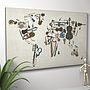 Music Instruments World Map Art Print, thumbnail 1 of 4