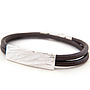 Dune Silver Leather Bracelet, thumbnail 2 of 5