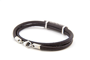 Dune Silver Leather Bracelet, 3 of 5