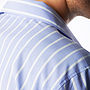 Men's Cotton Blue And White Stripe Pyjamas, thumbnail 2 of 6