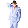 Men's Cotton Blue And White Stripe Pyjamas, thumbnail 3 of 6