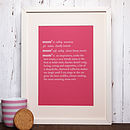 personalised mum / mummy dictionary print by coconutgrass ...