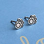 Sterling Silver Pug Paw Earrings, thumbnail 1 of 2