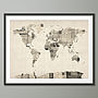 Vintage Style Postcard World Map Print, thumbnail 5 of 6