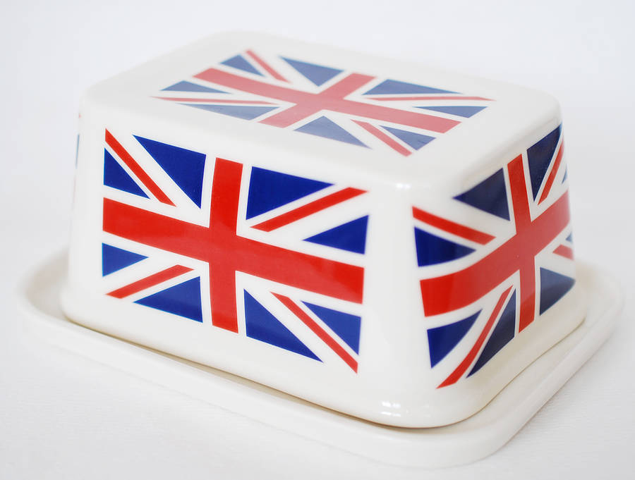 Union Jack Butter Dish By Hanne Rysgaard Ceramics