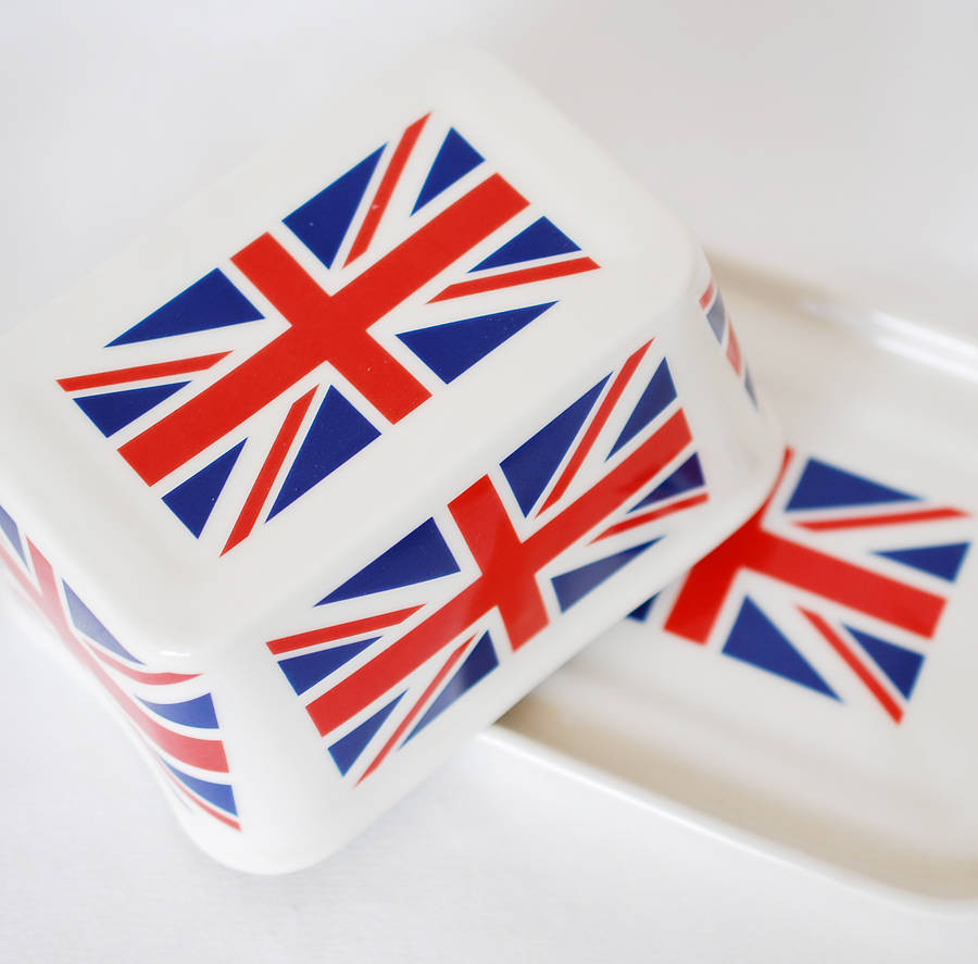 Union Jack Butter Dish By Hanne Rysgaard Ceramics