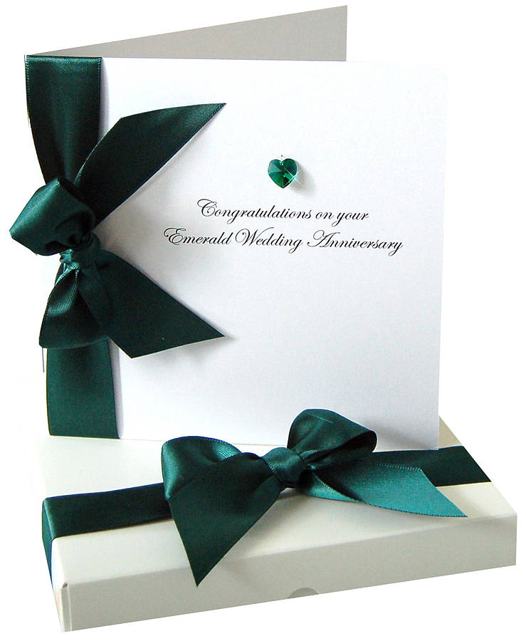 bedazzled personalised emerald wedding anniversary card by made with
