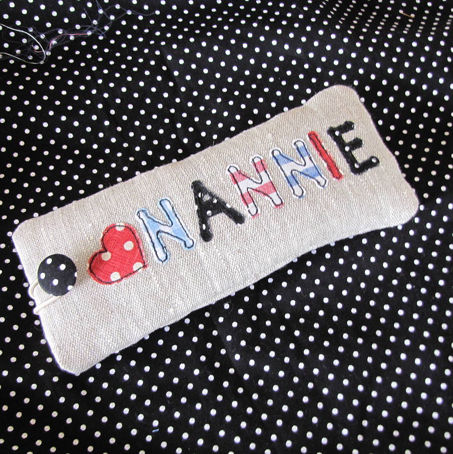 Personalised Applique Name Glasses Cover By Sew Very English