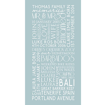 Personalised Family Best Memories Canvas, 3 of 8