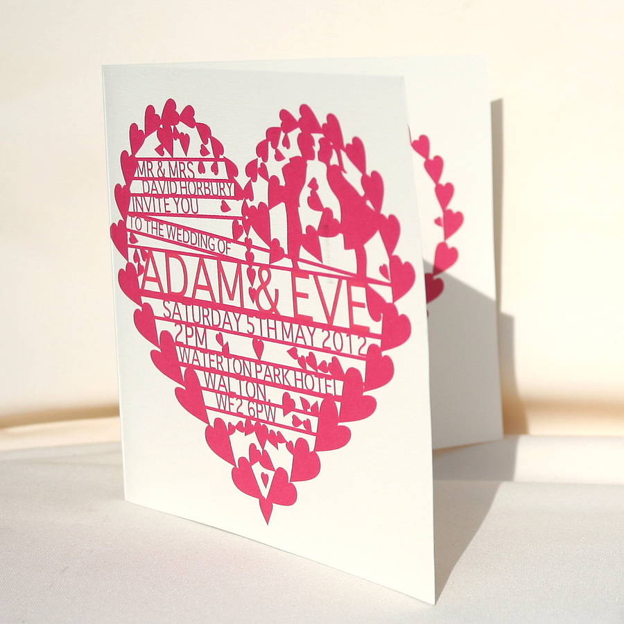 Personalised Heart Wedding Invitation By Julia Salts