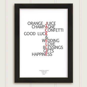 Personalised Typography Word For Word Print, 6 of 7