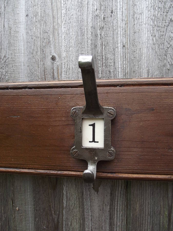Number Hat And Coat Hook Board By WOODS VINTAGE HOME INTERIORS
