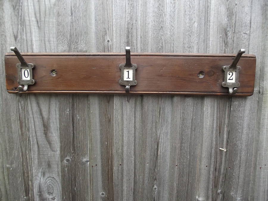 Number Hat And Coat Hook Board By WOODS VINTAGE HOME INTERIORS