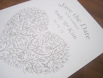 Heart Vintage Style Save The Date Card, 2 of 9