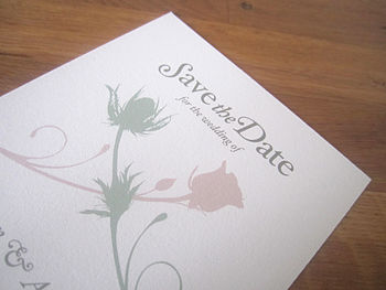 Thistle And Rose Save The Date Card, 3 of 6