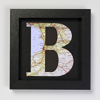 Personalised Map Letter Birthday Framed Print, 3 of 8