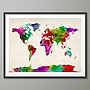 World Map Watercolour Art Print, thumbnail 2 of 3