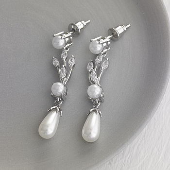 Pearl Leaf Earrings, 2 of 5