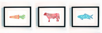 Set Of Three Typographic Food Prints, 5 of 5
