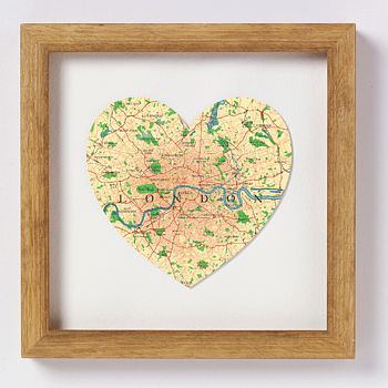 London Map Heart Print, 2 of 4