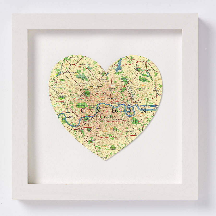 London Map Heart Print, 1 of 4