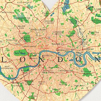 London Map Heart Print, 3 of 4