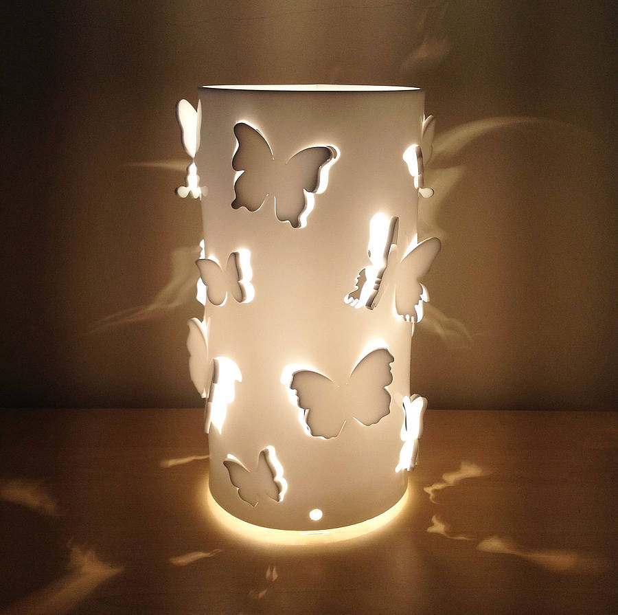 table lamp with butterflies