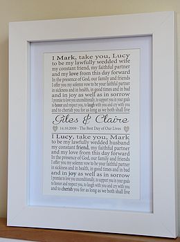 Personalised Wedding Vows Print, 2 of 4