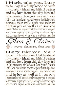 Personalised Wedding Vows Print, 3 of 4