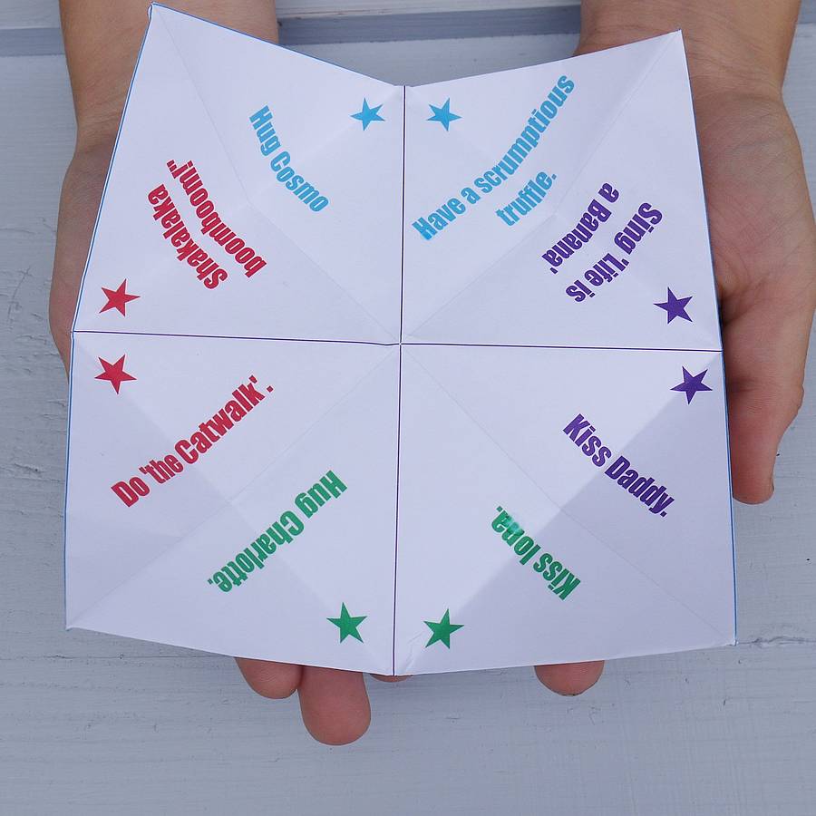 Personalised Paper Fortune Teller By Daisyley Designs