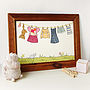 Personalised Children's Pink Washing Line Unframed Print, thumbnail 8 of 10