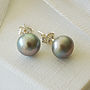Grey Freshwater Pearl Earrings, thumbnail 2 of 8
