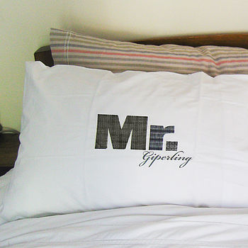Personalised Couple Pillowcases Mr / Mrs, 10 of 12