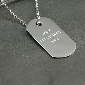 Personalised Sterling Silver Dog Tag Pendant, 7 of 7