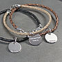 Leather And Sterling Silver Friendship Bracelets, thumbnail 1 of 4