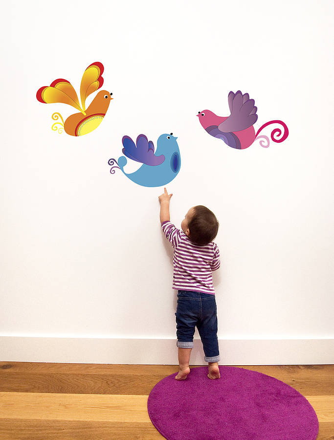 Trio Of Tropical Bird Wall Stickers By ChickP
