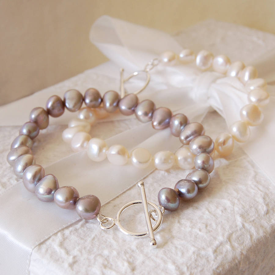 Freshwater Pearl And Sterling Silver Bracelet, 1 of 7