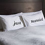 Just Married Personalised Pillowcase Set For Newlyweds, thumbnail 1 of 5