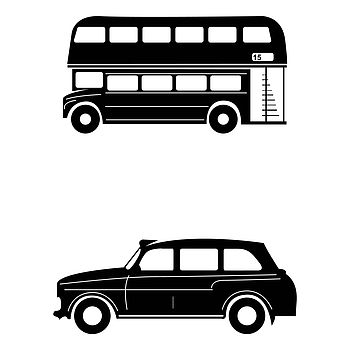 London Bus And Taxi Wall Stickers, 2 of 3