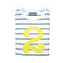 Grey + White Breton Striped Number/Age T Shirt Yellow, thumbnail 3 of 6