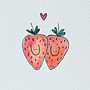 Personalised Strawberries In Love Handmade Card, thumbnail 3 of 3
