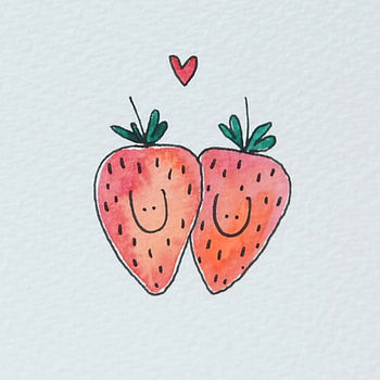 Personalised Strawberries In Love Handmade Card, 3 of 3