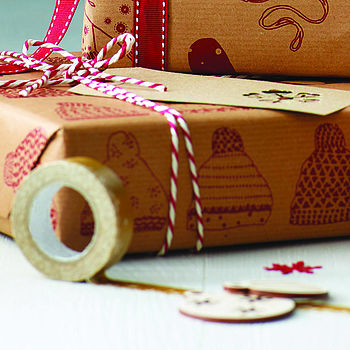 Recycled 'Keep Cosy This Christmas' Gift Wrap Set, 3 of 12