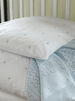 Dotty Blue Spot Cotton Bedding, 4 of 4