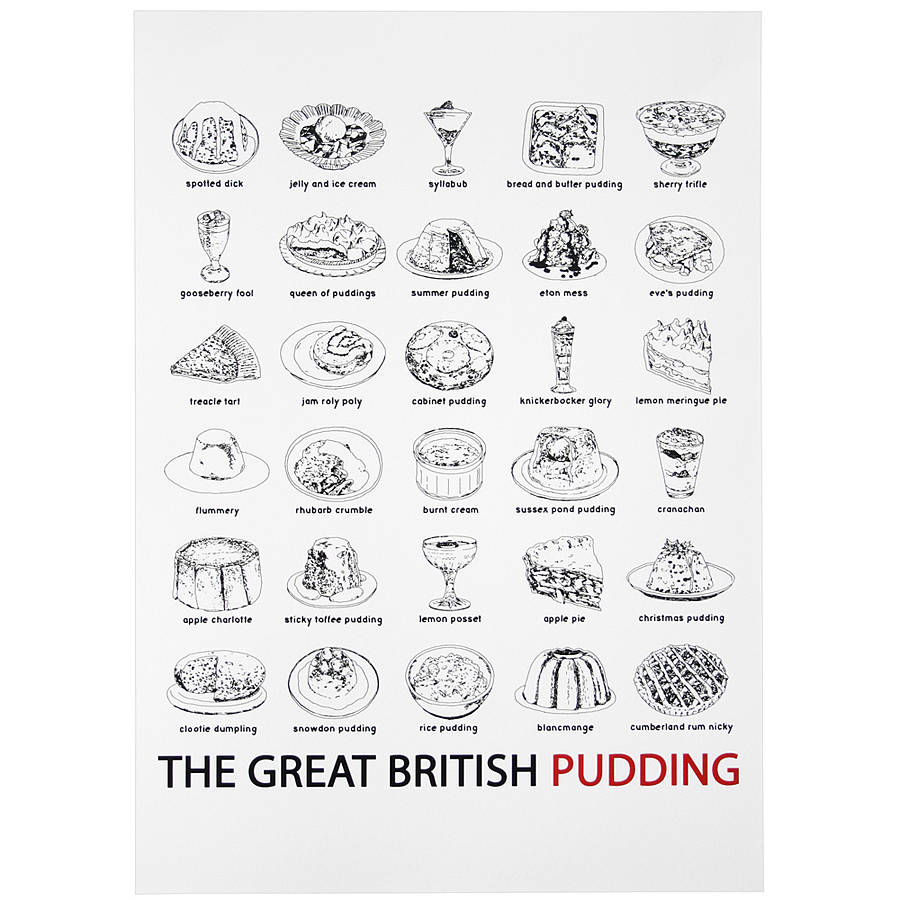 'the great british pudding' print by edith & bob